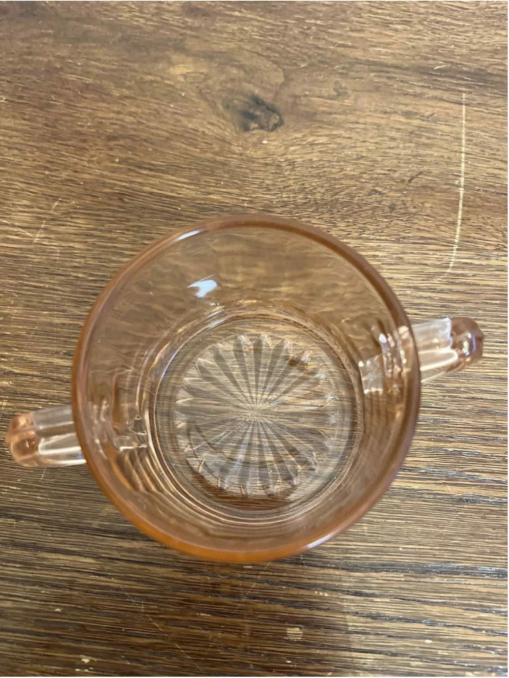 Vintage Pink Depression Glass Double Handled Cup Open Sugar Bouillon Bowl 1930s